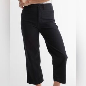 Black cotton twill wide leg Pants size 26